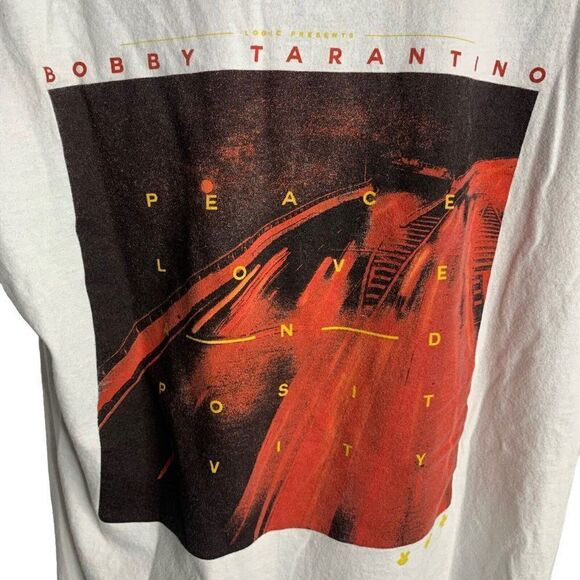 Bobby Tarantino Logic Crewneck T Shirt L White Short Sleeve Double Sided Rapper - Picture 2 of 7